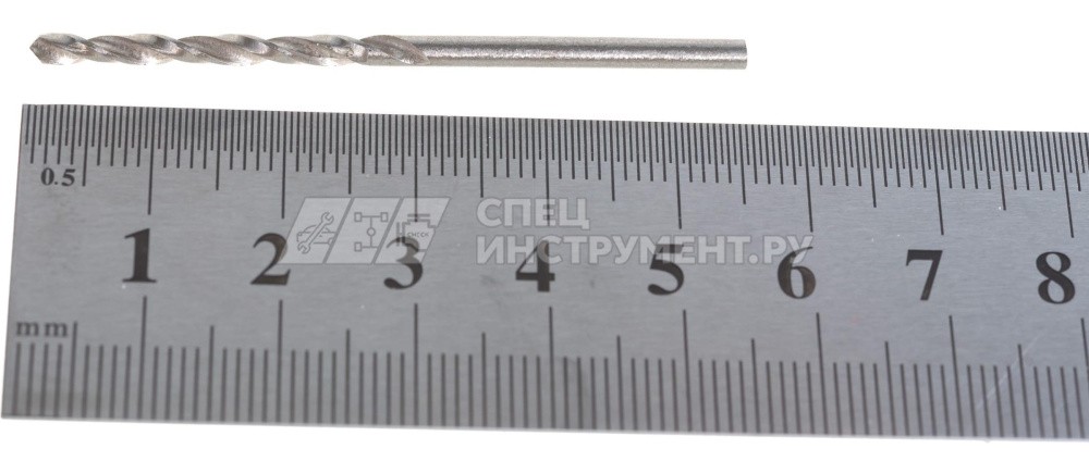 Сверло по металлу, 2,5 мм, полированное, HSS, 1 шт, цилиндрический хвостовик