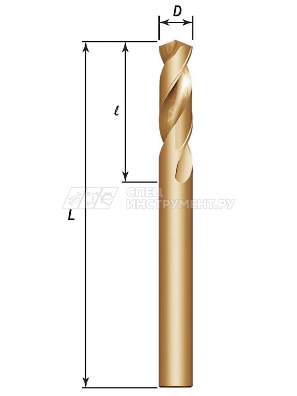 Сверло спиральное по металлу HSS Co в ПВХ упаковке, d4.6 мм