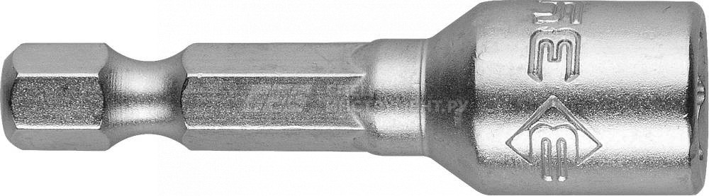 Биты ЗУБР "МАСТЕР" с торцовой головкой, магнитные, Cr-V, тип хвостовика E 1/4", 8х45мм, 2шт
