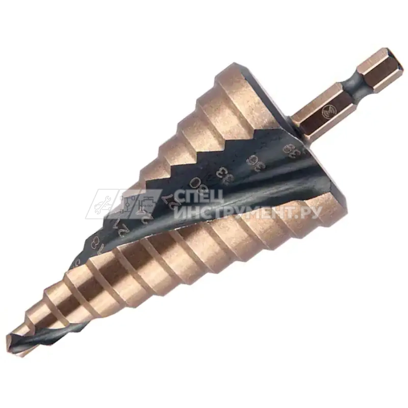 Сверло ступ. по мет. витое 6-39мм, 12 ступ.,шаг 3мм, Р6М5, Hex 1/4", MONOGRAM Special 101-033