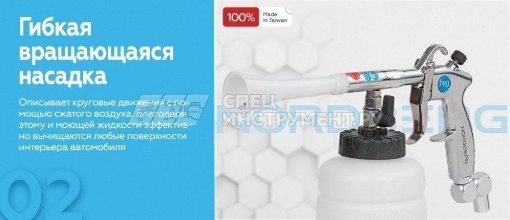 Пистолет моющий с гибкой вращающейся насадкой