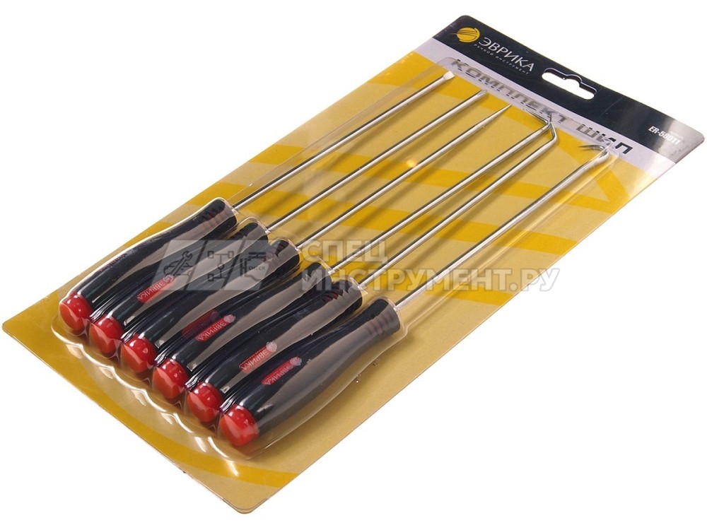 Набор ER-58011 шило (1шт)/крючки (5шт) 6 предметов ЭВРИКА