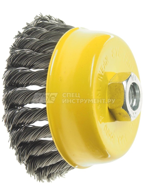 Щетка для УШМ ER-11100: 100мм М14 "Чашка" стальная проволока 0,5мм (макс. 8500 об/мин.) ЭВРИКА