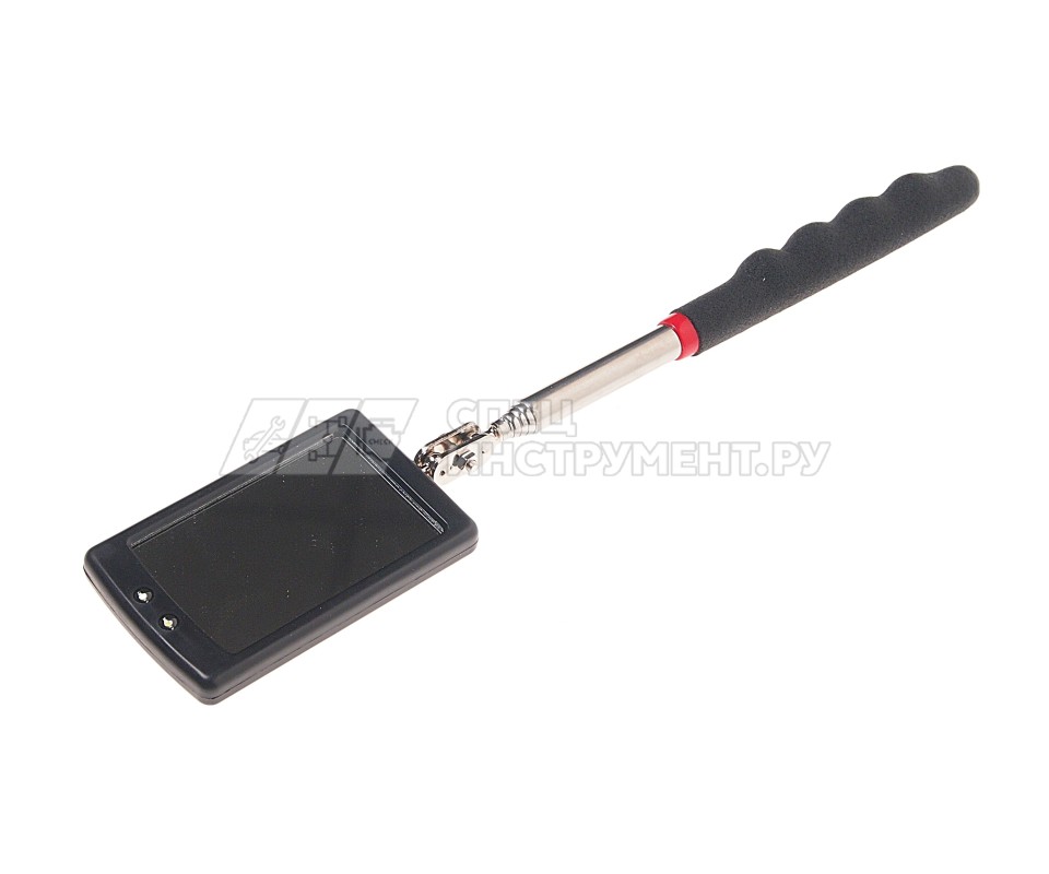 Зеркало ER-53036 телескопическое, прямоугольное, с подсветкой, с мягкой ручкой, длина 87,5см, 41.2х63.5 ЭВРИКА