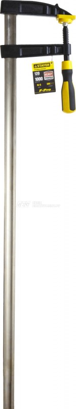 Струбцина STAYER, тип "F", DIN 5117, двухкомпонентная ручка, профилированная закаленная рейка, 120х1000мм
