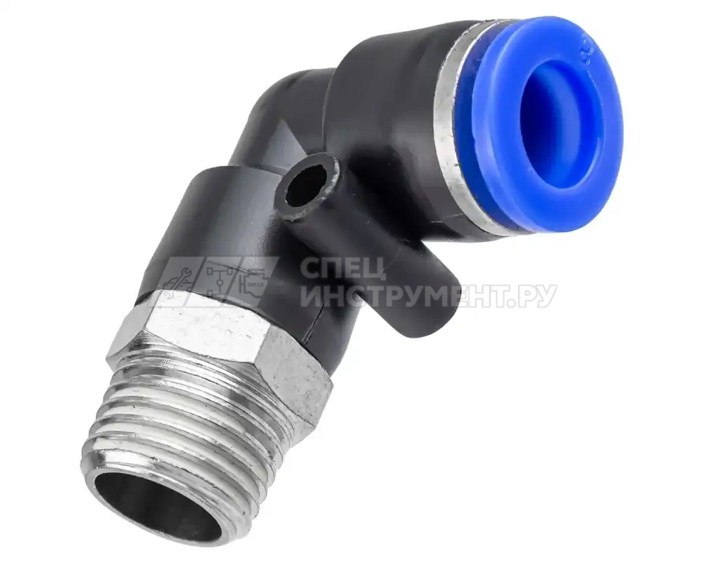 Фитинг угловой для пластиковых трубок 10мм с наружной резьбой 1/4"