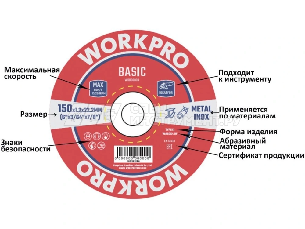 Отрезной диск по металлу BASIC 125х1х22