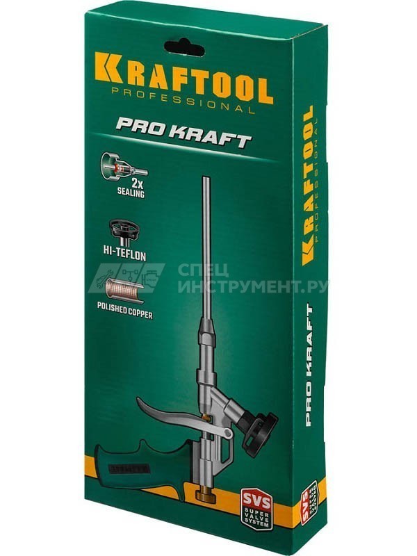 KRAFTOOL PROKraft   профессиональный пистолет для монтажной пены с тефлоновым покрытием держателя