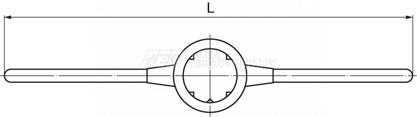 Вороток-держатель для плашек круглых ручных Ф20x7 мм
