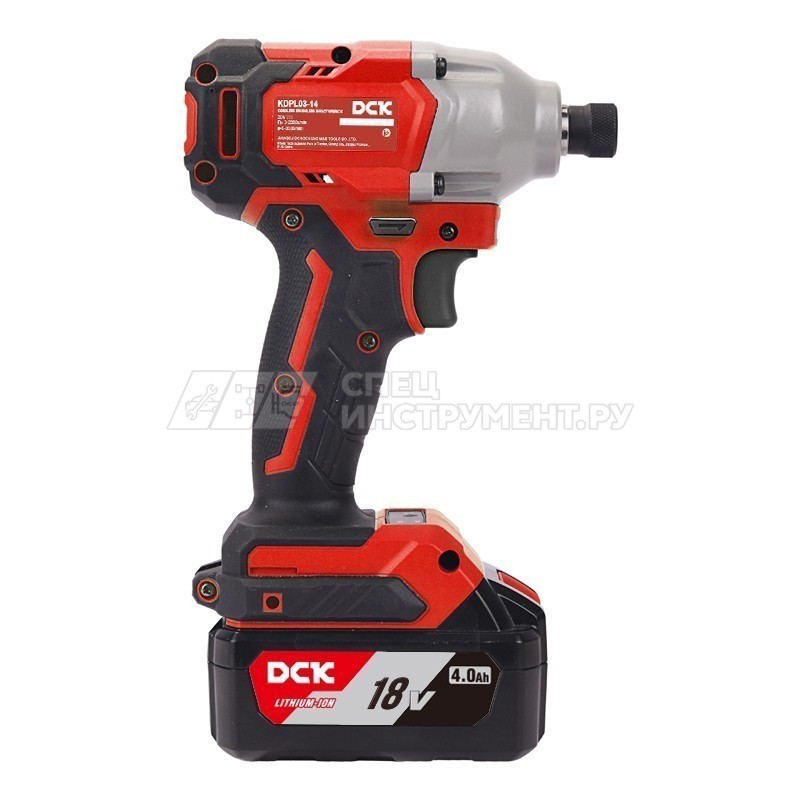 Гайковерт аккум ударный бесщеточный DCK KDPL03-14 2*4А/ч, HEX-impact, 180Нм, 2 скорости, подсветка.
