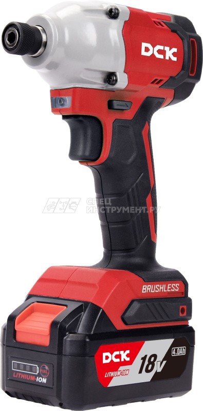 Гайковерт аккум ударный бесщеточный DCK KDPL03-14 2*4А/ч, HEX-impact, 180Нм, 2 скорости, подсветка.