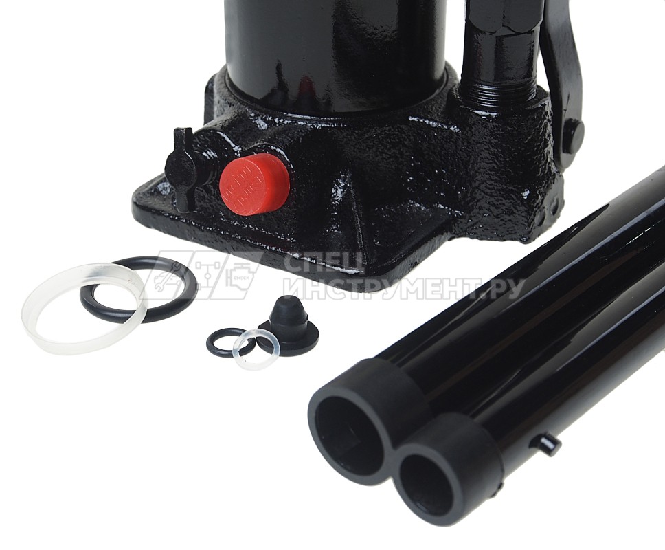 Домкрат гидравлический ER-80041 бутылочный с клапаном 4т, ремкомплект (выс. подъема 195-380мм) ЭВРИКА