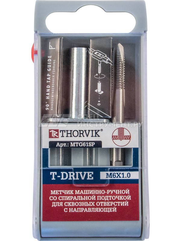 Метчик машинно-ручной T-DRIVE со спиральной подточкой для сквозных отверстий с направляюще