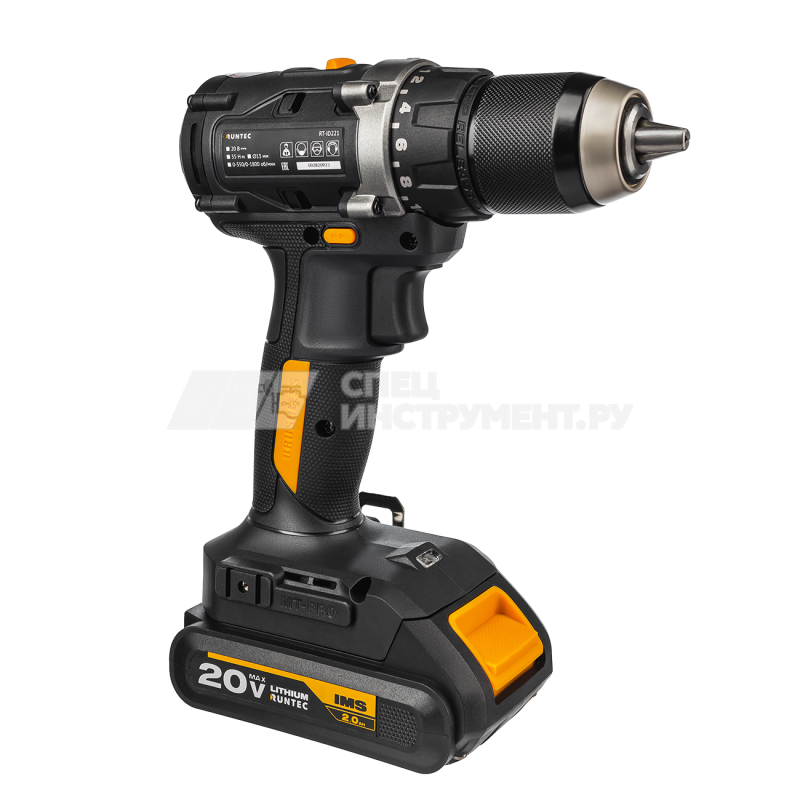 Дрель-шуруповерт аккумуляторная RUNTEC PRO 13 мм,20В, 2*2Ач, 55Нм