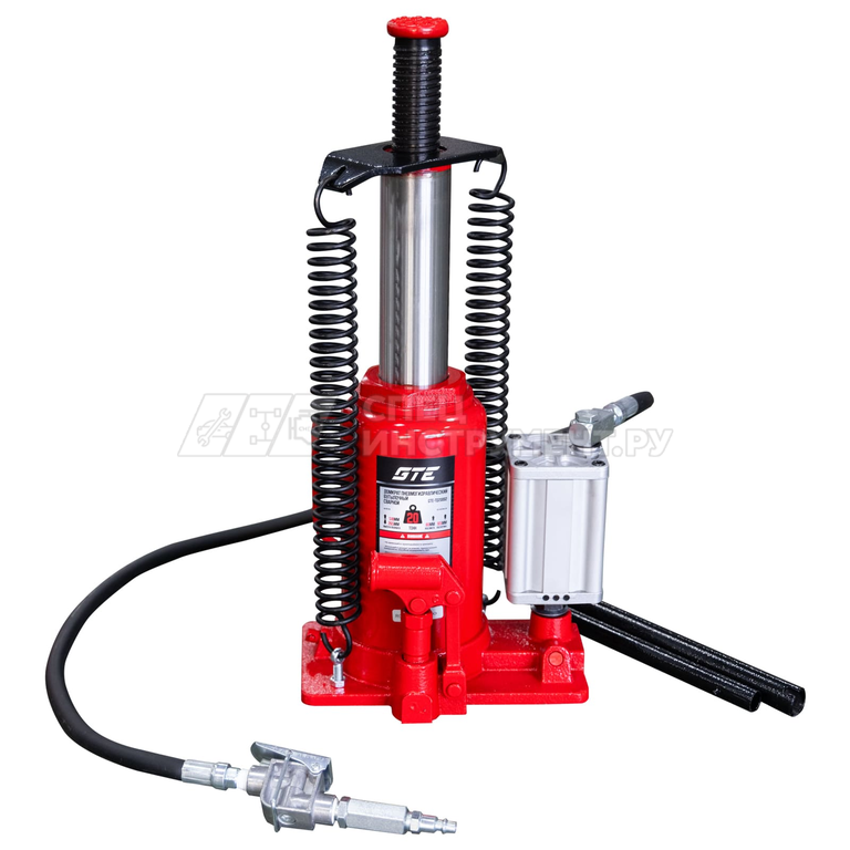 Домкрат пневмогидравлический бутылочный 20т (h min-265мм, h max-510мм, ход штока-165мм,  ход винта-80мм) GTE /1/6