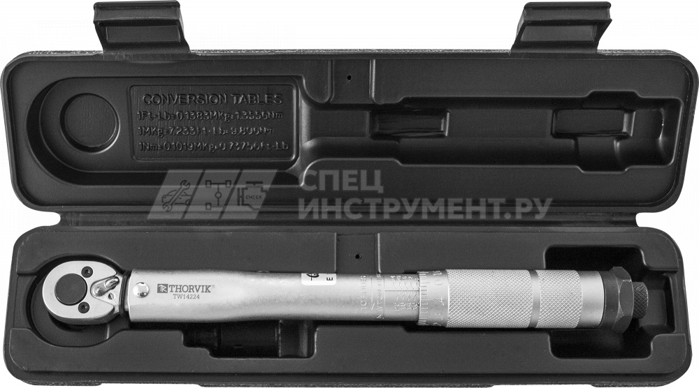Динамометрический ключ 1/4 дюйма DR, 2-24 Нм, длина ручки 267 мм, пластиковый кейс