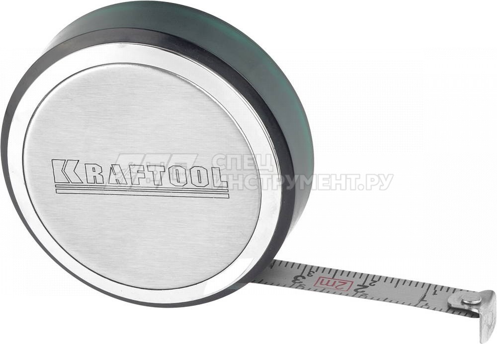Рулетка KRAFTOOL, SuperKompakt, корпус из нержавеющей стали, 2мх8мм