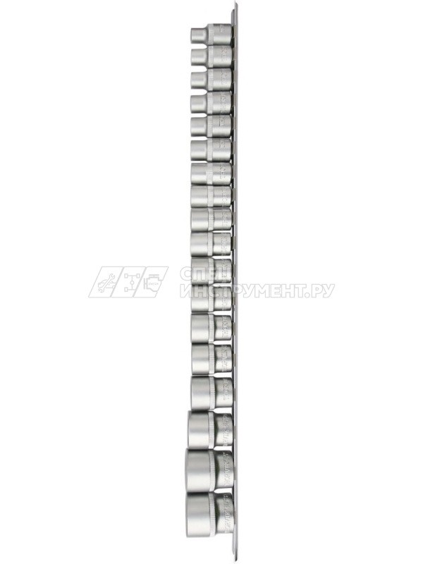 S13S1118SM Набор головок торцевых 1/2"DR на держателе, 8-32 мм, 18 предметов