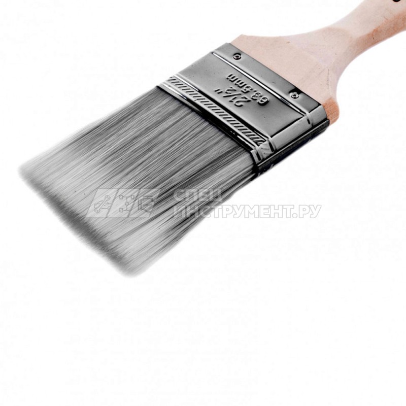 Кисть плоская Platinum 2.5", искусственная щетина, деревянная ручка