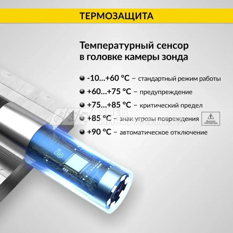 Видеоэндоскоп управляемый, экран 5", 2Мп, 1920x1080, 1м, 6мм, 360° iCartool IC-V200C