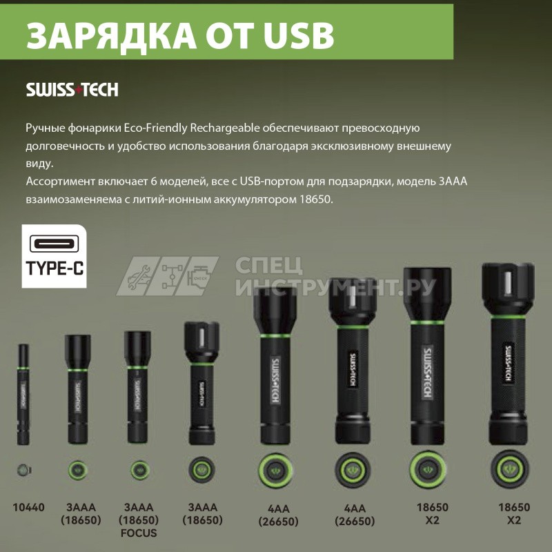Фонарик перезаряжаемый 3AAA&18650