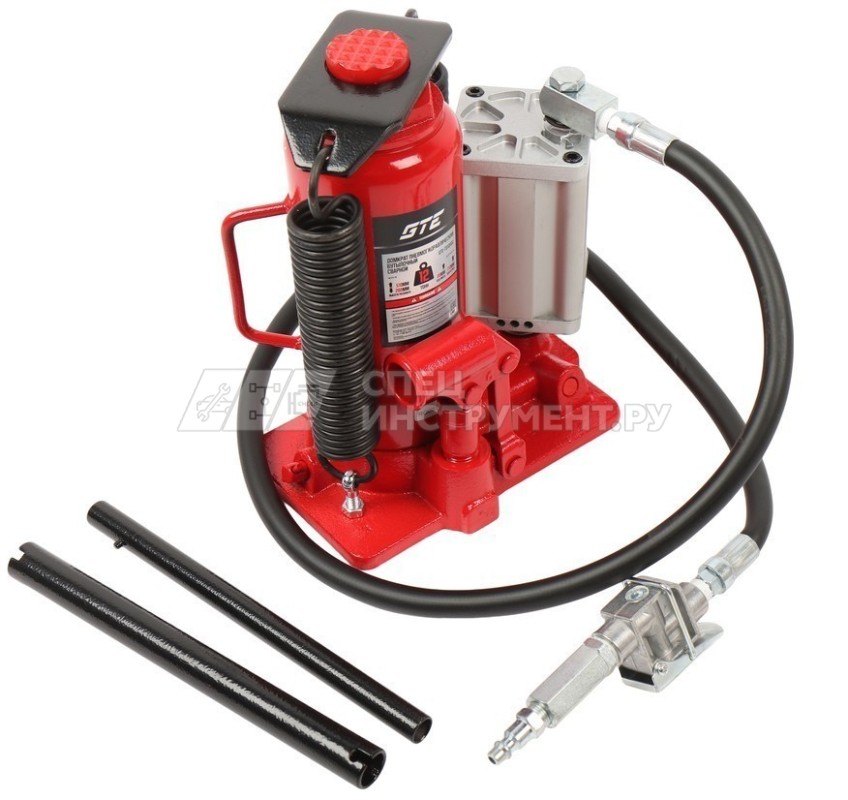 Домкрат пневмогидравлический бутылочный 12т (h min-260мм, h max-510мм, ход штока-170мм,  ход винта-80мм) GTE /1/6