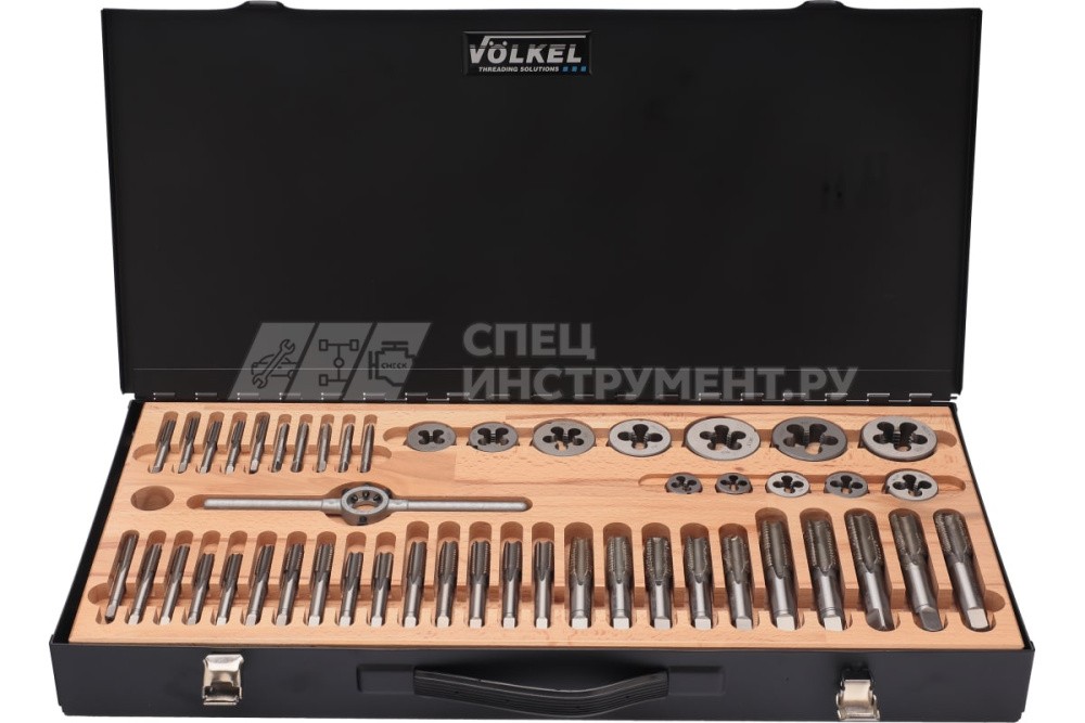 Набор метчиков комплектных и плашек UNC\UNF 1\4-3\4, 35 предметов, металлический кейс