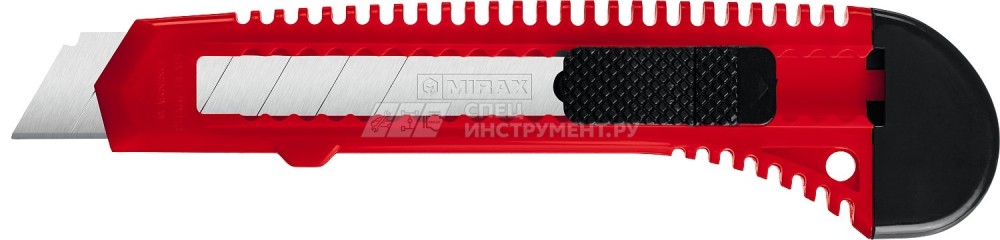 Нож со сдвижным фиксатором, сегмент. лезвия 18 мм, MIRAX