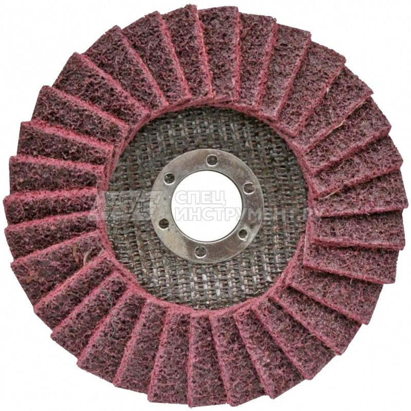Круг лепестковый из нетканного материала 125х22.2мм (красный, max об/мин 10000)