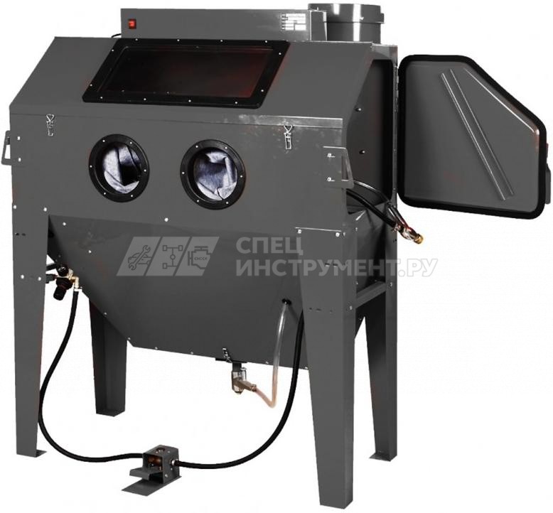 Пескоструйная камера с электродвигателем для очистки воздуха (420л, 220В, 340л/мин, 3.4-8.5атм) пневмо