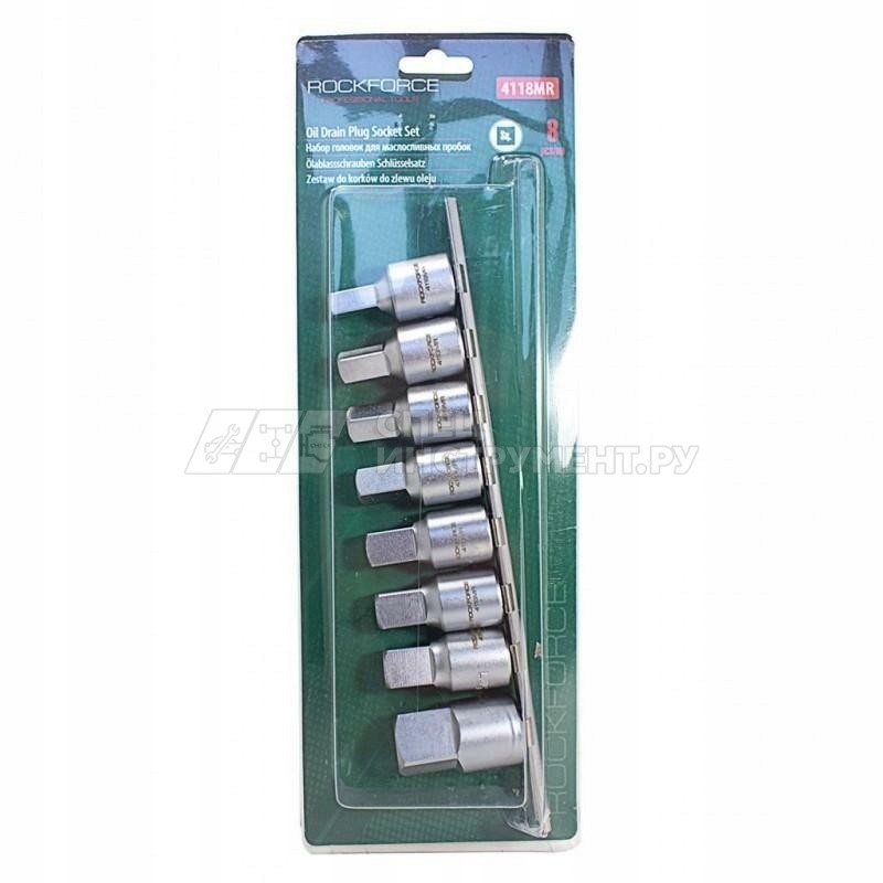 Набор торцевых головок RF-4118MR: 1/2"DR квадрат для маслосливных пробок 8пр.