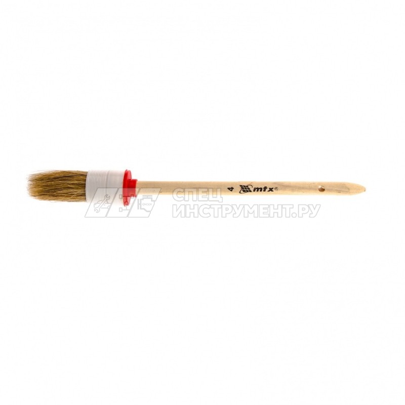 Кисть круглая № 4 (25 мм), натуральная щетина, деревянная ручка