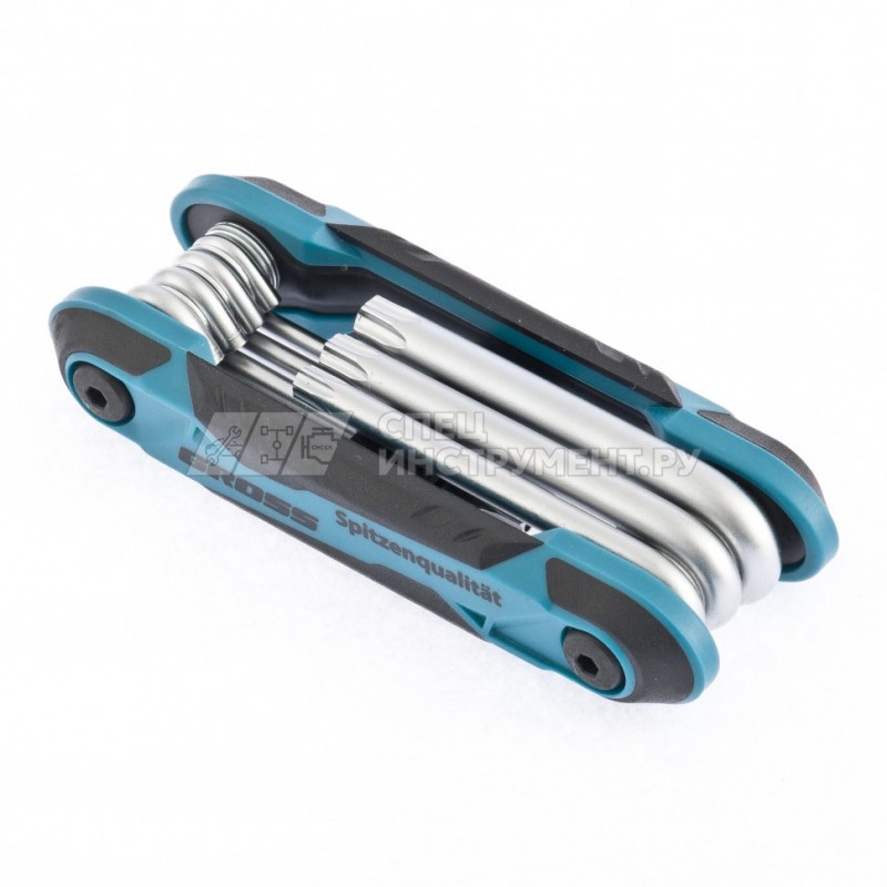 Набор ключей имбусовых Tamper-Torx, TT10-TT40,CrV, складные, 7 шт,