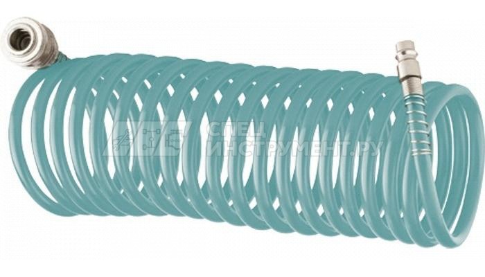 Полиуретановый спиральный шланг профессиональный BASF, 15 м, с быстросъемными соединением