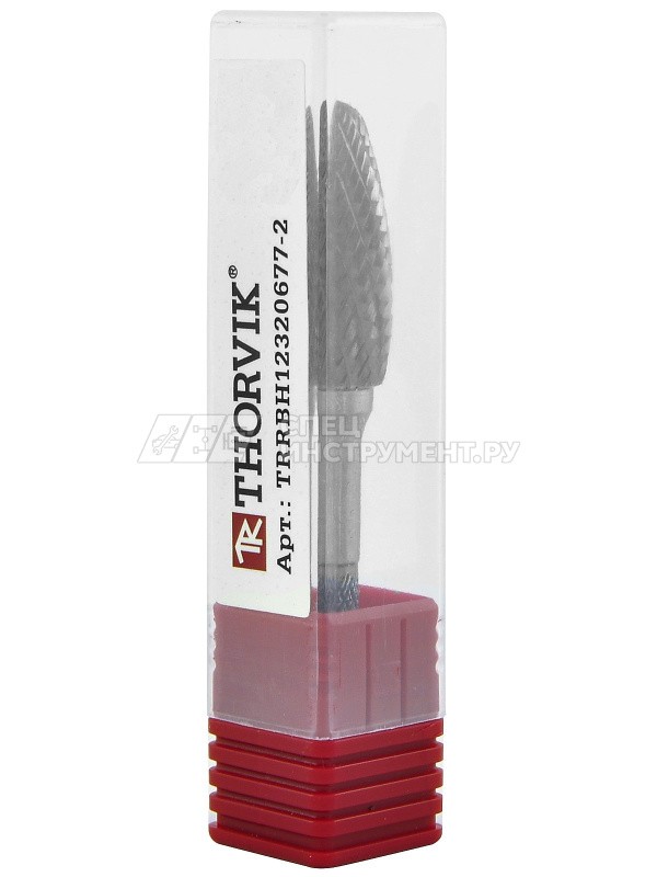 TRRBH10250670-2  Борфреза твердосплавная пламевидная, тип H, 10 мм, двойная насечка, в боксе