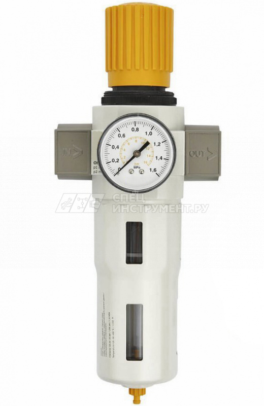 Фильтр-регулятор RF-702534 с индикатором давления для пневмосистемы "Profi" 3/4", 8500 л/мин, 5 мкм