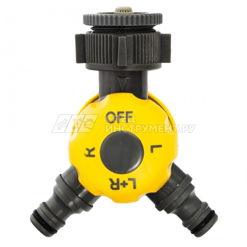 Разветвитель двухканальный с внутр, резьбой 3/4"-1", с переключателем