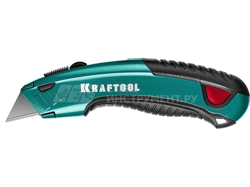 KRAFTOOL GRAND-24, универсальный нож с автостопом, 2 трап. лезвия А24