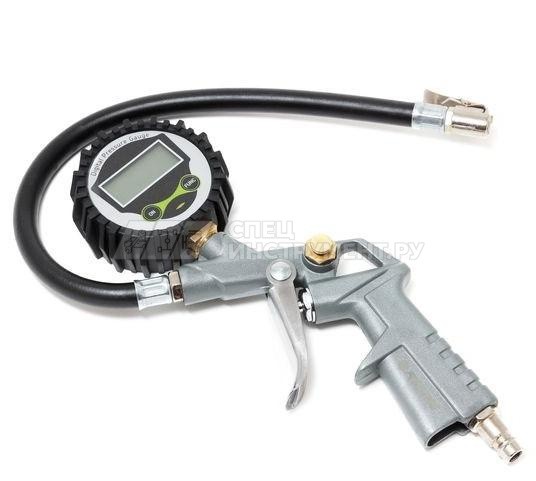 Пистолет для подкачки шин с цифровым манометром и шлангом, в блистере
