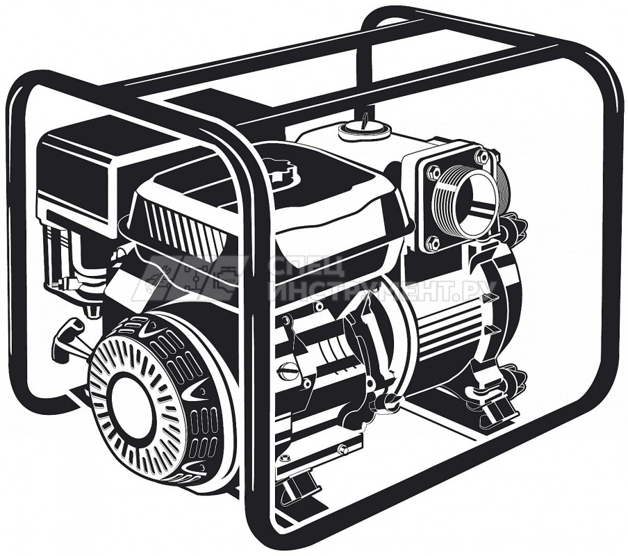 Мотопомпа бензиновая, ЗУБР МПГ-1300-80, для грязной воды, 1300 л/мин (78 м3/ч), патрубки 80 мм, напор 27 м, всасывание 8 м