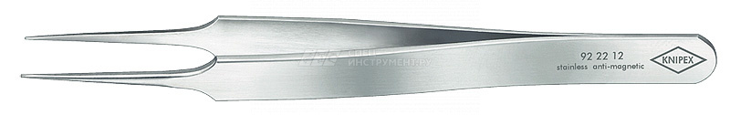 Пинцет захватный прецизионный, особо тонкие губки, L-105 мм, хромоникелевая нержавеющая сталь, антимагнитный, кислотостойкий