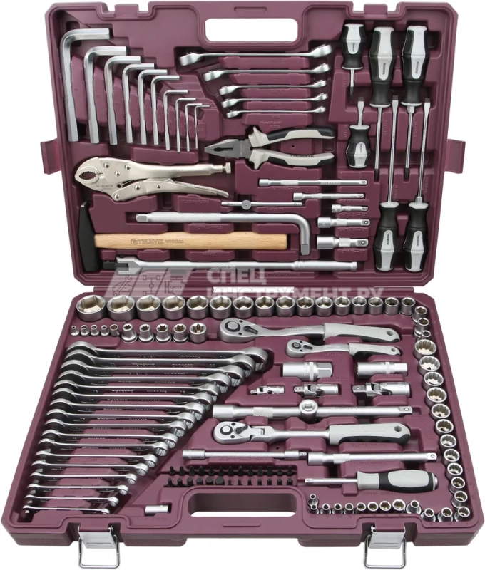TS142 Набор инструмента универсальный 1/4", 3/8" и 1/2"DR, 142 предмета