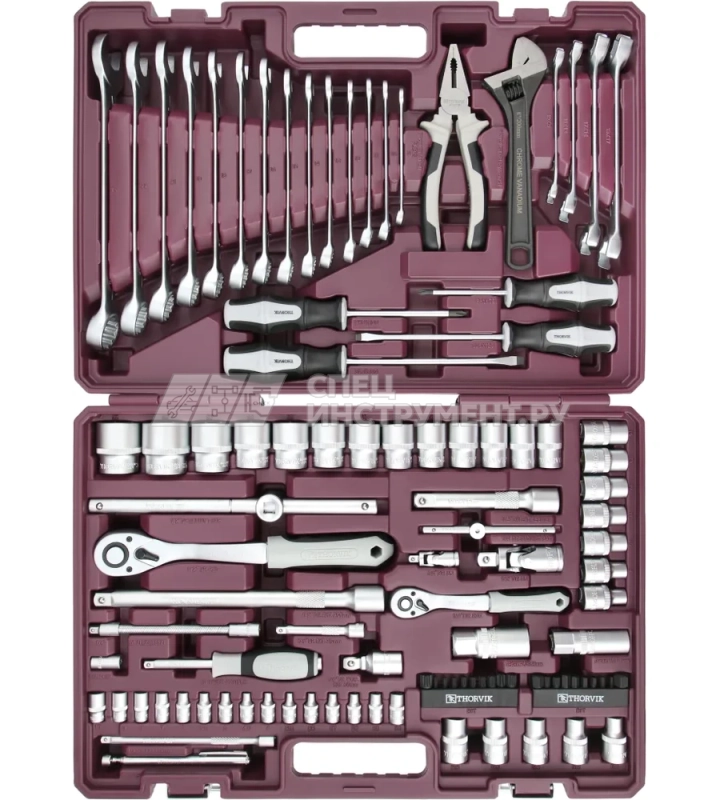 TS101 Набор инструмента универсальный 1/4", 1/2"DR, 101 предмет