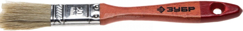 Кисть плоская ЗУБР "УНИВЕРСАЛ-МАСТЕР", натуральная щетина, деревянная ручка, 20мм