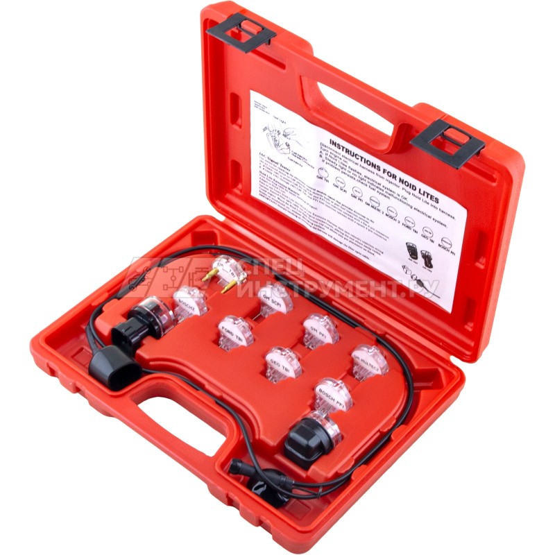 Набор индикаторов и адаптеров для проверки сигналов электронных систем впрыска (TBI, PFI, SCPI, MULTEC2, BOSCH2) в кейсе