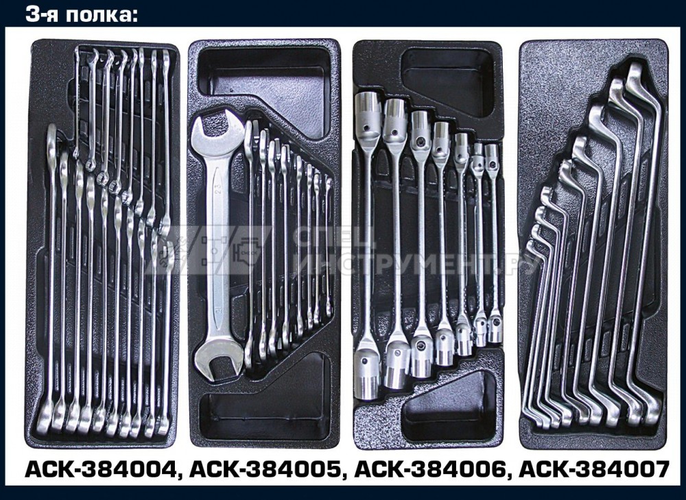 Тележка инструментальная 387 пр., 7 полок, пласт. стол., сине-серая