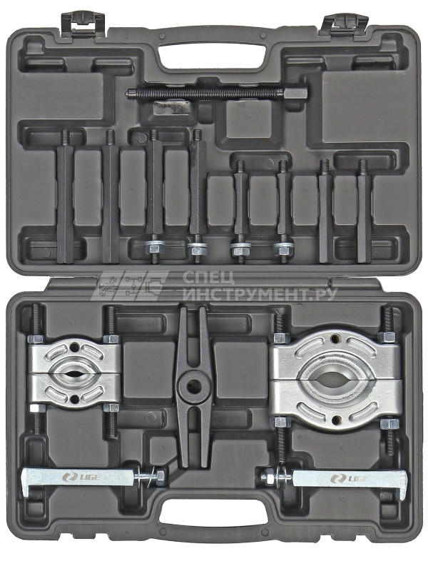 Набор съемников подшипников сепараторный 14пр. (Ø 25-50 мм; 45-75 мм; Ø захвата: 30-105 мм; L-220 мм) в кейсе LG-94227 LIGE