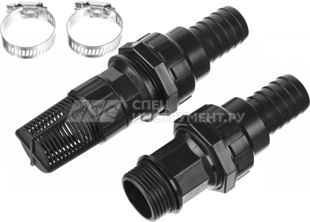 Набор ЗУБР "МАСТЕР" для всасывающих шлангов: обратный клапан с фильтром, адаптер, два хомута