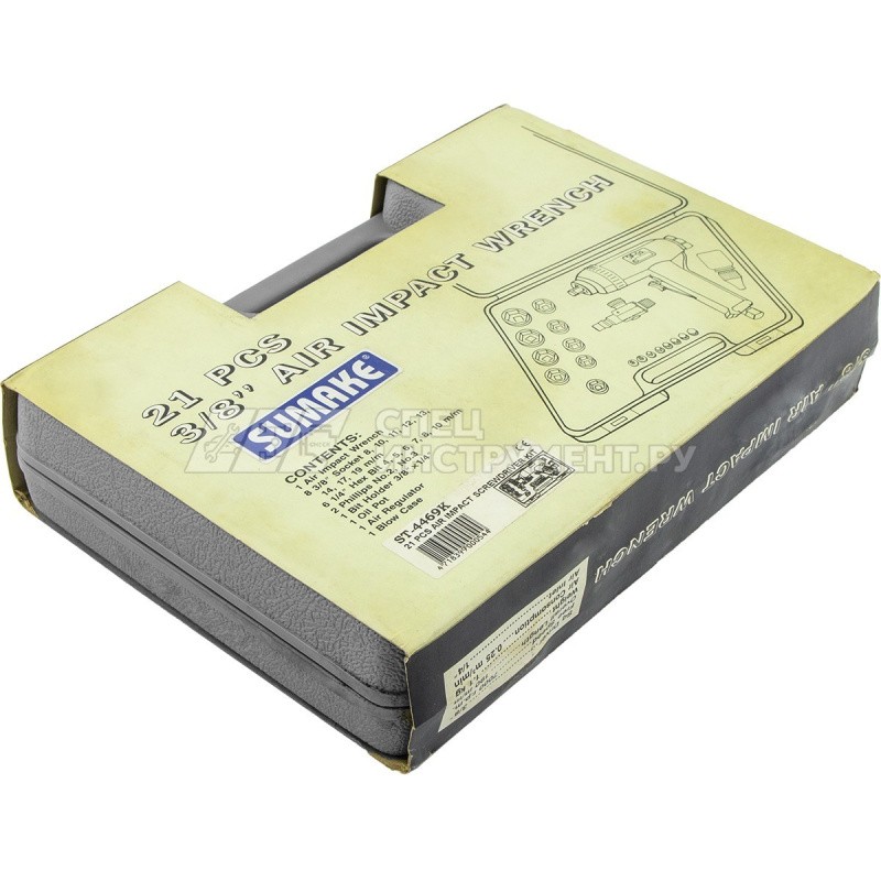 Шуруповерт 3/8" с набором насадок 21 пр. в кейсе скорость вращения 7000об., макс. момент 180Нм