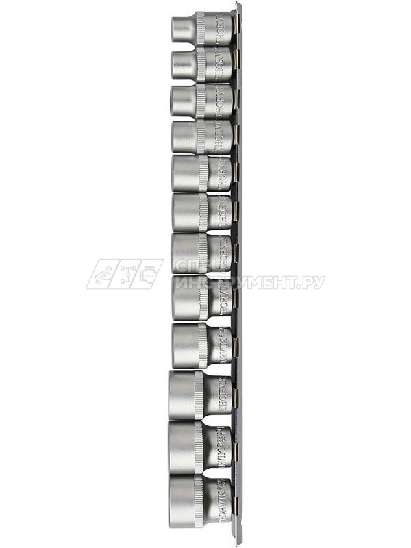 S12S1112SM Набор головок торцевых 3/8"DR на держателе, 8-19 мм, 12 предметов